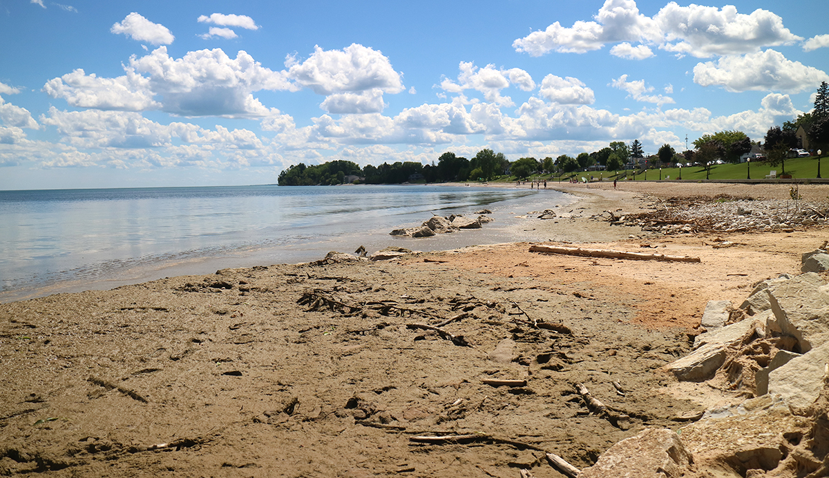 WI-beach The water of Lake Michigan at the beach of Algoma, WI, north of Kewaunee.