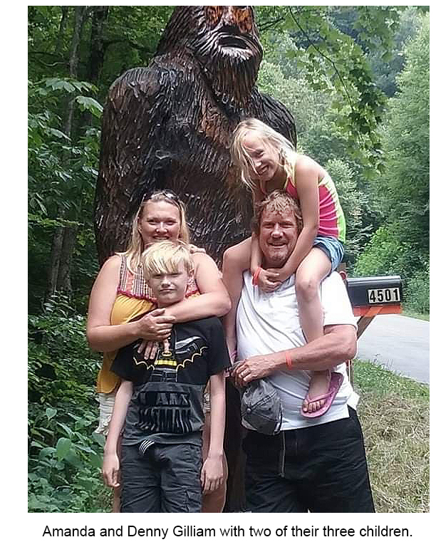 Amanda and Denny Gilliam with two of their three children.