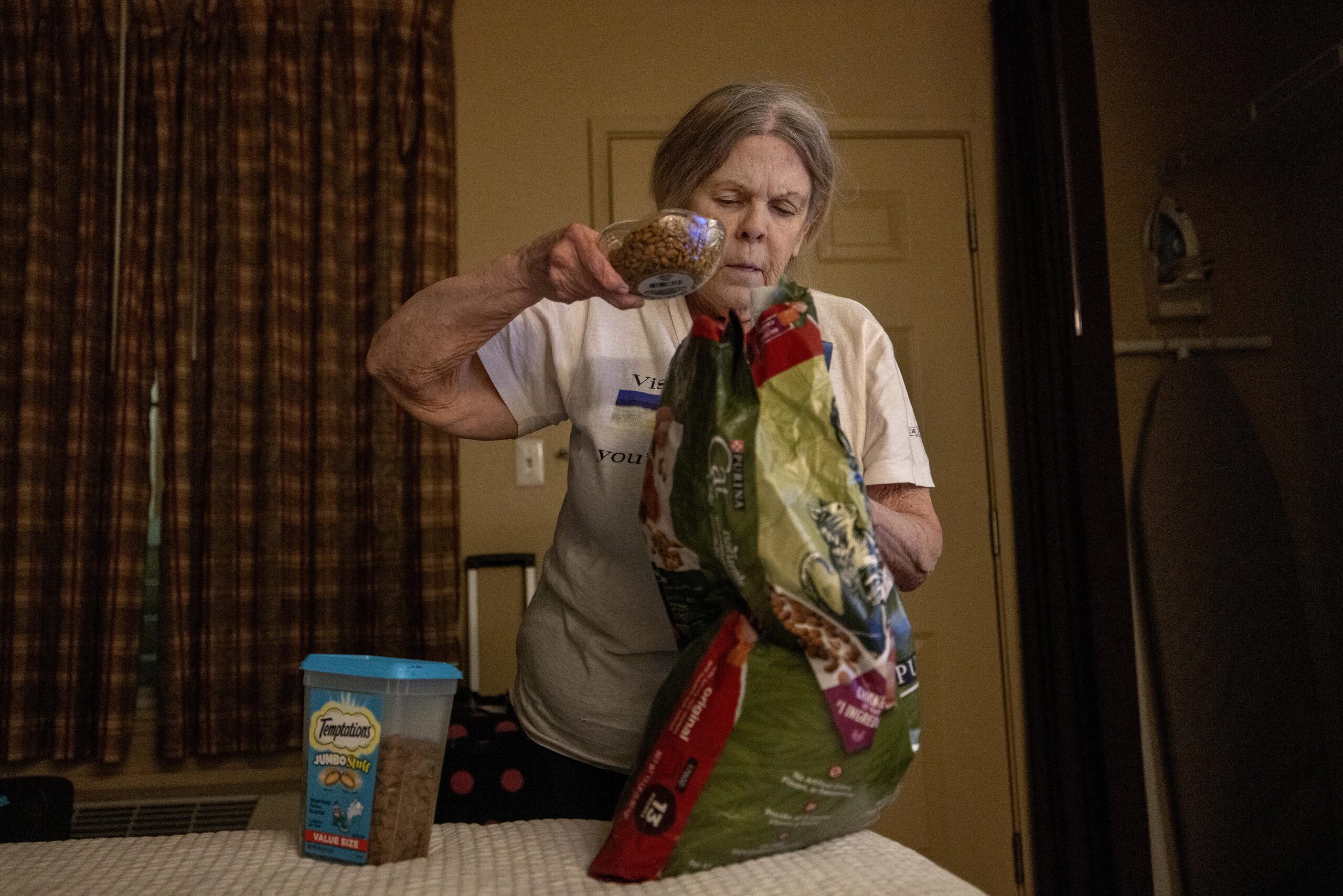Erickson said she will not stay anywhere that does not allow Muriel. “I’m not allowed to bring my cat in the shelter and I can’t keep her in the car. It just doesn’t make any sense to be in a shelter and then to leave Muriel in the car.”